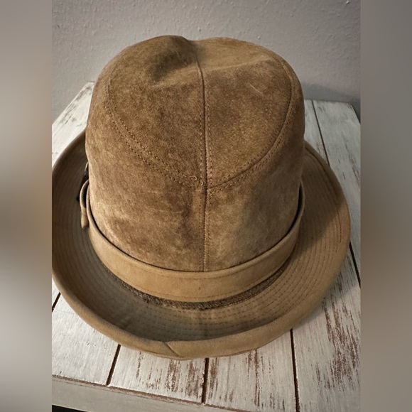 Resistol Byer Rolnick Fedora (7 1/8) Camel Tan Suede Vintage - Picture 2 of 11